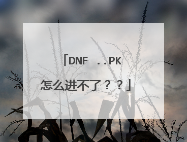 DNF ..PK怎么进不了??