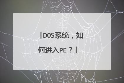 DOS系统,如何进入PE?