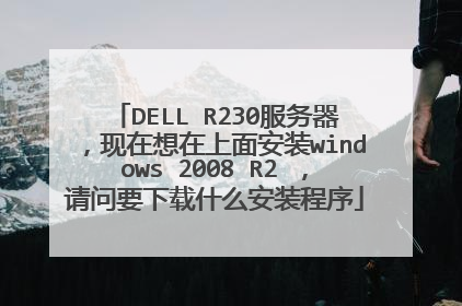 DELL R230服务器，现在想在上面安装windows 2008 R2 ，请问要下载什么安装程序