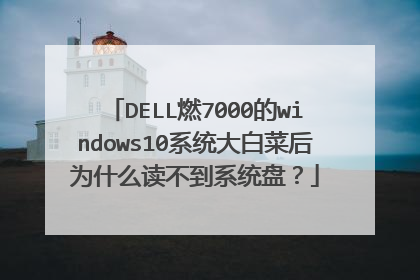 DELL燃7000的windows10系统大白菜后为什么读不到系统盘？