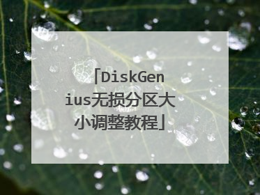 DiskGenius无损分区大小调整教程