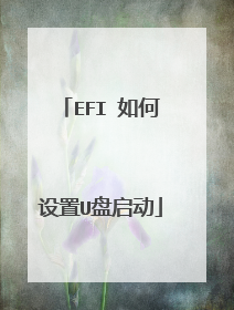 EFI 如何设置U盘启动