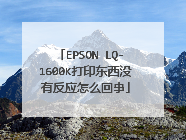 EPSON LQ-1600K打印东西没有反应怎么回事