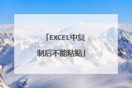 EXCEL中复制后不能粘贴