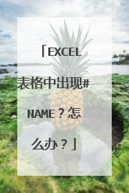 EXCEL表格中出现#NAME?怎么办?