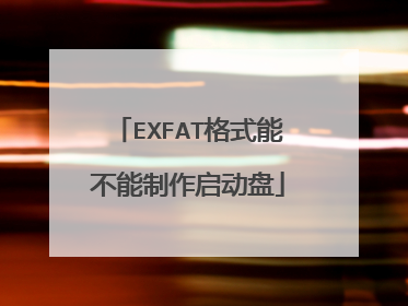 EXFAT格式能不能制作启动盘