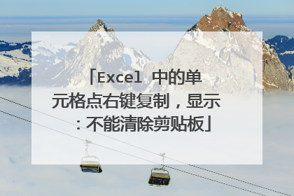 Excel 中的单元格点右键复制,显示:不能清除剪贴板