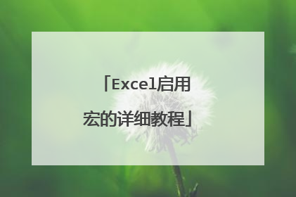 Excel启用宏的详细教程