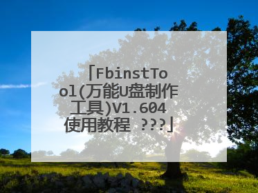 FbinstTool(万能U盘制作工具)V1.604使用教程 ???