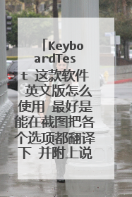 KeyboardTest 这款软件 英文版怎么使用 最好是能在截图把各个选项都翻译下 并附上说明 感谢大神们