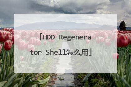 HDD Regenerator Shell怎么用