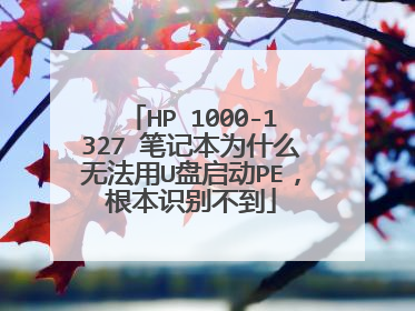 HP 1000-1327 笔记本为什么无法用U盘启动PE,根本识别不到