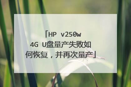 HP v250w 4G U盘量产失败如何恢复,并再次量产