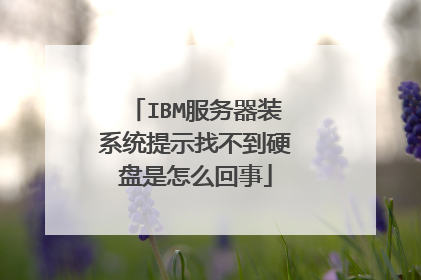 IBM服务器装系统提示找不到硬盘是怎么回事
