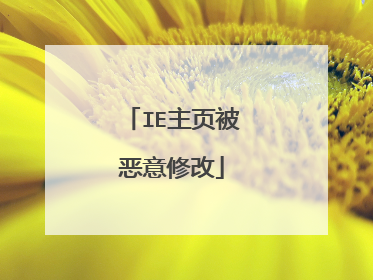 IE主页被恶意修改