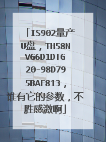 IS902量产U盘,TH58NVG6D1DTG20-98D795BAF813,谁有它的参数,不胜感激啊