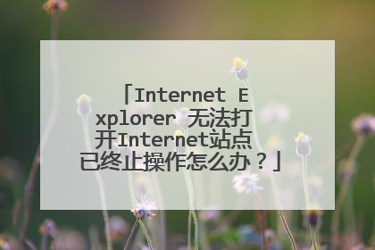Internet Explorer 无法打开Internet站点 已终止操作怎么办?