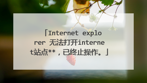 Internet explorer 无法打开internet站点**,已终止操作。