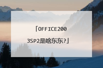 OFFICE2003SP2是啥东东?