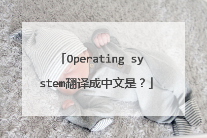 Operating system翻译成中文是？
