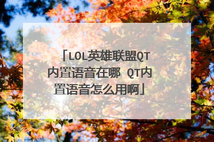 LOL英雄联盟QT内置语音在哪 QT内置语音怎么用啊