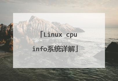 Linux cpuinfo系统详解