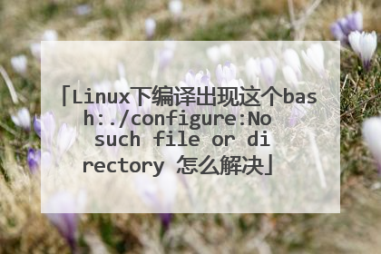 Linux下编译出现这个bash:./configure:No such file or directory 怎么解决