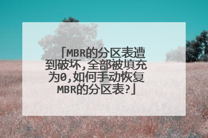 MBR的分区表遭到破坏,全部被填充为0,如何手动恢复MBR的分区表?