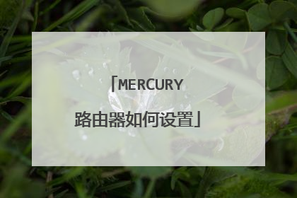 MERCURY路由器如何设置
