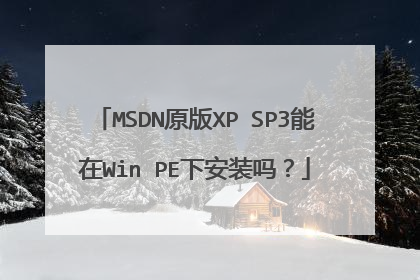 MSDN原版XP SP3能在Win PE下安装吗?