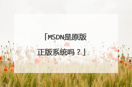 MSDN是原版正版系统吗?