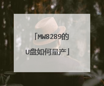 MW8289的U盘如何量产