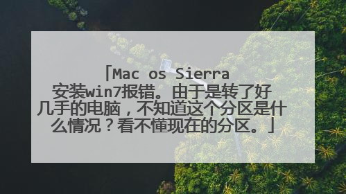 Mac os Sierra 安装win7报错。由于是转了好几手的电脑，不知道这个分区是什么情况？看不懂现在的分区。