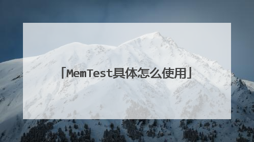 MemTest具体怎么使用