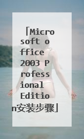 Microsoft office 2003 Professional Edition安装步骤