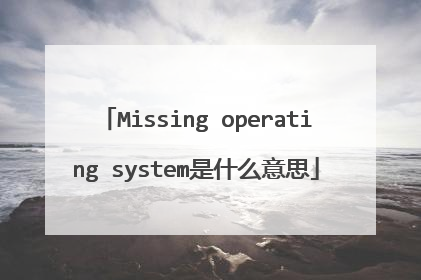Missing operating system是什么意思