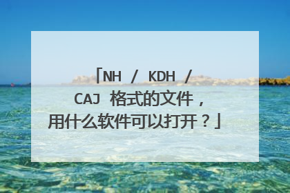 NH / KDH / CAJ 格式的文件，用什么软件可以打开？