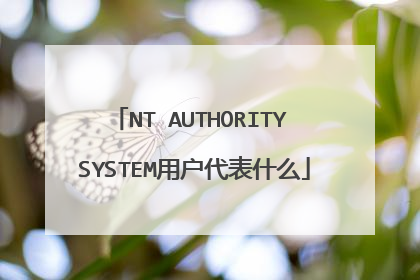 NT AUTHORITY SYSTEM用户代表什么