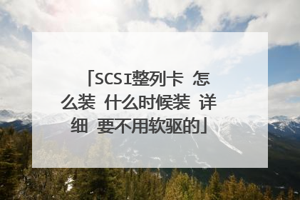 SCSI整列卡 怎么装 什么时候装 详细 要不用软驱的