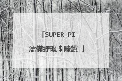 SUPER_PI 濡備綍璁$畻鐨�