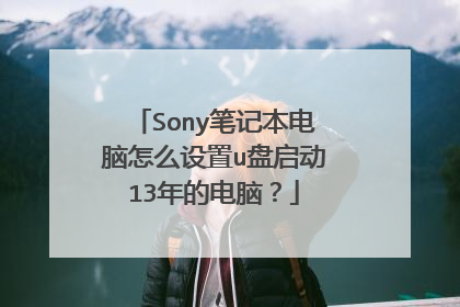 Sony笔记本电脑怎么设置u盘启动13年的电脑?