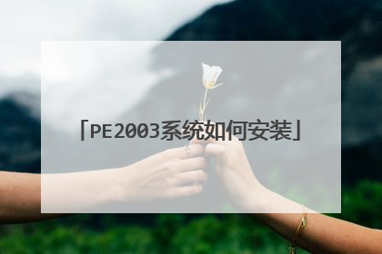PE2003系统如何安装