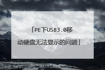 PE下USB3.0移动硬盘无法显示的问题