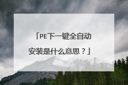 PE下一键全自动安装是什么意思?