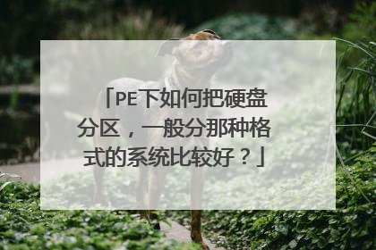 PE下如何把硬盘分区，一般分那种格式的系统比较好？