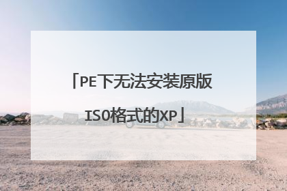 PE下无法安装原版ISO格式的XP