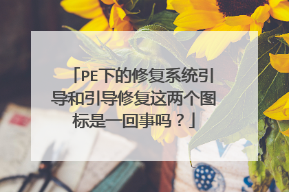 PE下的修复系统引导和引导修复这两个图标是一回事吗?
