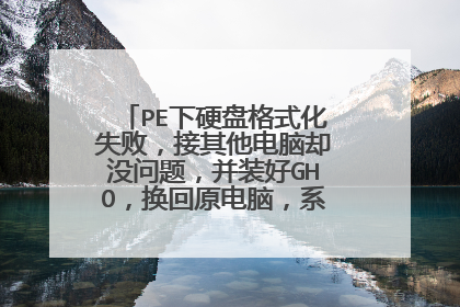PE下硬盘格式化失败，接其他电脑却没问题，并装好GHO，换回原电脑，系统又安装失败？