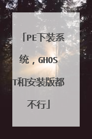 PE下装系统,GHOST和安装版都不行