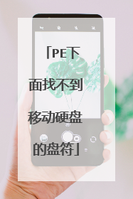 PE下面找不到移动硬盘的盘符